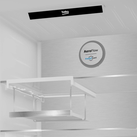 Combina frigorifica Beko B5RCNA406LXBRW, 355 l, No Frost, HarvestFresh, EverFresh+, AeroFlow, H 203 cm, Clasa C, Dark inox
