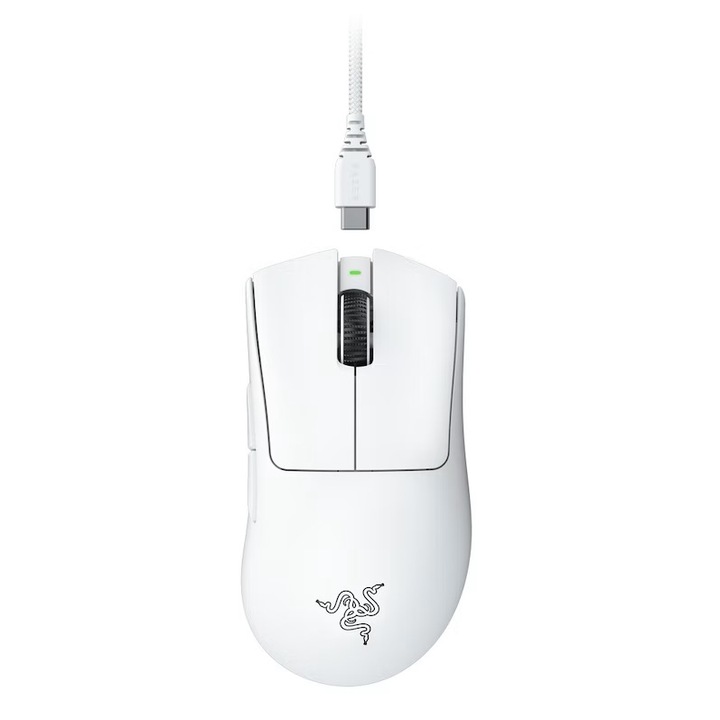 Безжична мишка Gaming Razer DeathAdder V3 Pro, USB, 30k DPI, Бял