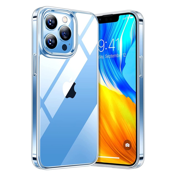 Husa protectie compatibila cu iPhone 14 Pro, Ultra Slim, din silicon, Transparent