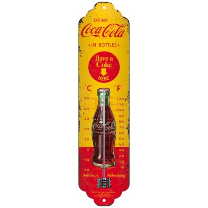 Coca Cola Gelb Mit Flasche – Fém hőmérő