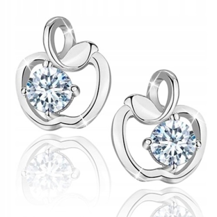 Fülbevaló szett, Mennica Bydgoska, ezüst/ródium, 6,5 mm, ezüst