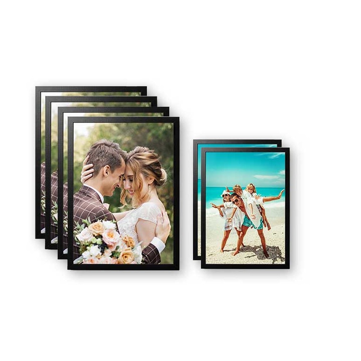 Set 6 rame foto, PoStar, Lemn, Negru