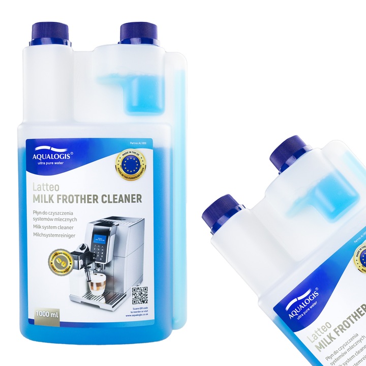Solutie curatare sistem lapte espressor Aqualogis Latteo – 1L, compatibilitate multipla, indeparteaza depunerile de lapte, protejeaza circuitul, eficienta profesionala