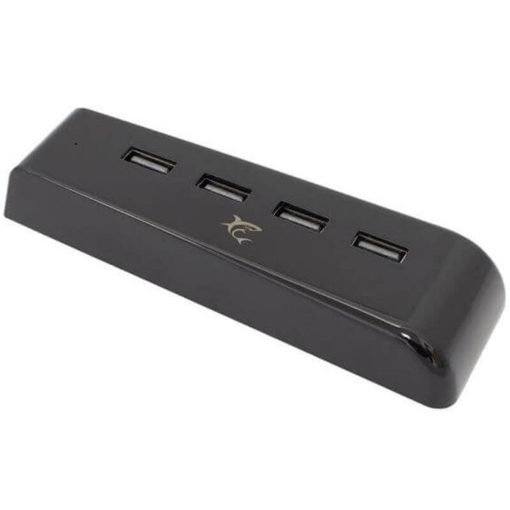 HUB cu 4 porturi, Whiteshark, Compatibil PS5, USB, Negru