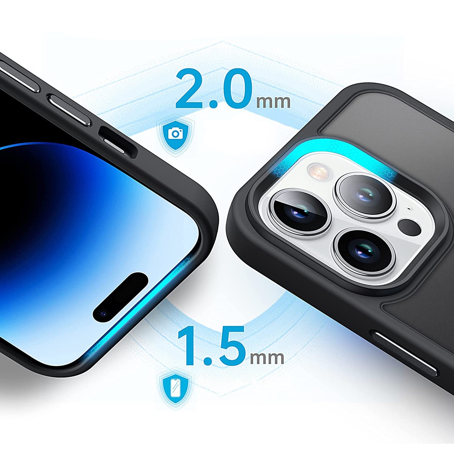 Husa pentru IPhone 14 PRO, MobileSmart MagSafe, Hybrid ultra slim, carcasa spate Antisoc, hardcase, Negru