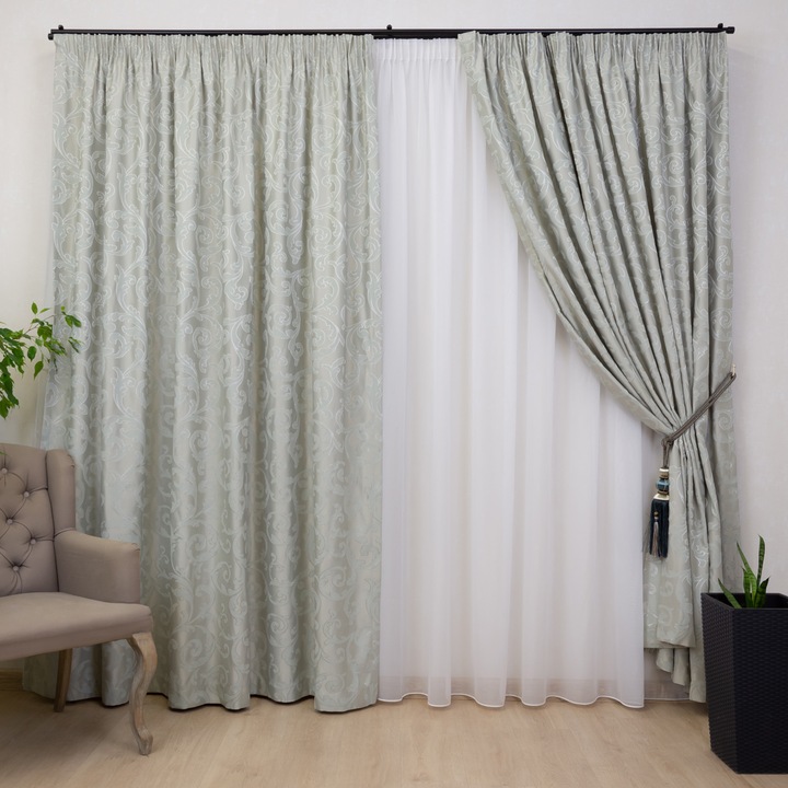 Комплект 2 пердета baroque Deluxe Hiko Versailles сиво 2x200x245см