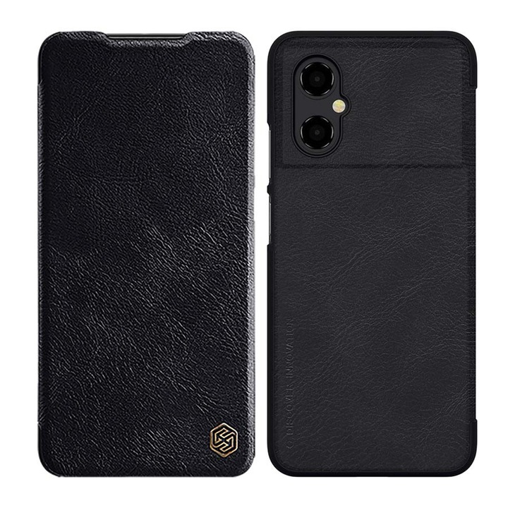 Калъф за Xiaomi Poco M4 5G, Nillkin QIN Leather Case, черен