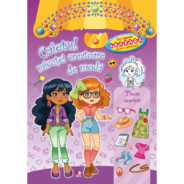 Caietul micutei creatoare de moda. Tinute asortate. Mov