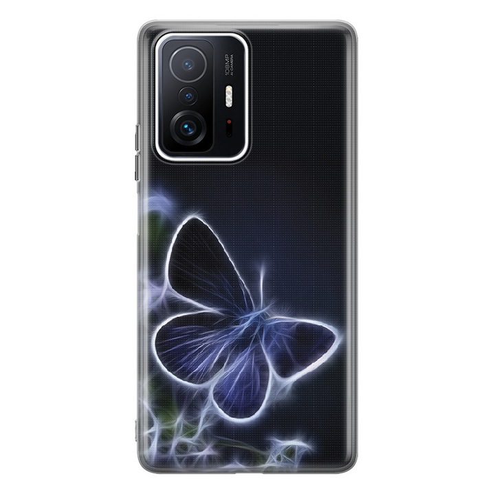 Átlátszó szilikon borítás, nyomtatással kompatibilis a XIAOMI 11T / 11T PRO szilikon TPU Butterfly-vel