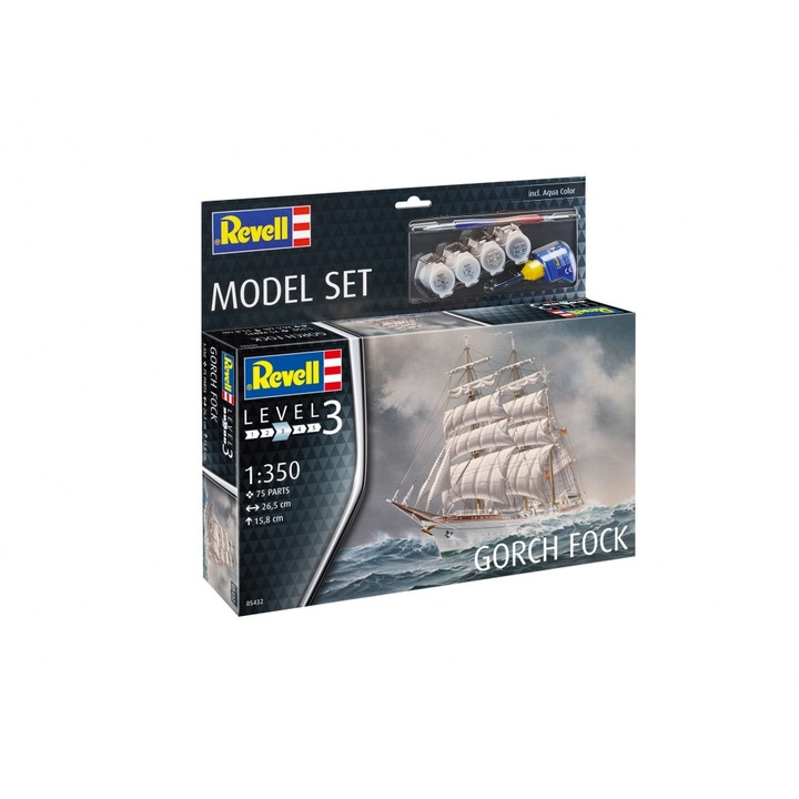 Комплект сглобяем модел, Revell, Ветроходен кораб Gorch Fock, 75 части
