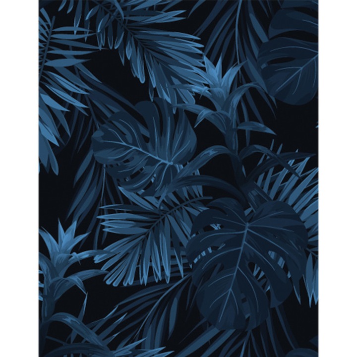 Erdei tapéta, PoStar, 200x254 cm, Kék/Fekete