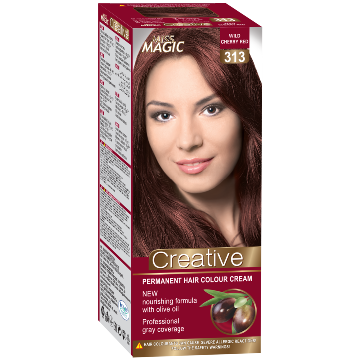 313-as tartós hajfesték, Wild Cherry Red, 90g, Miss Magic Creative