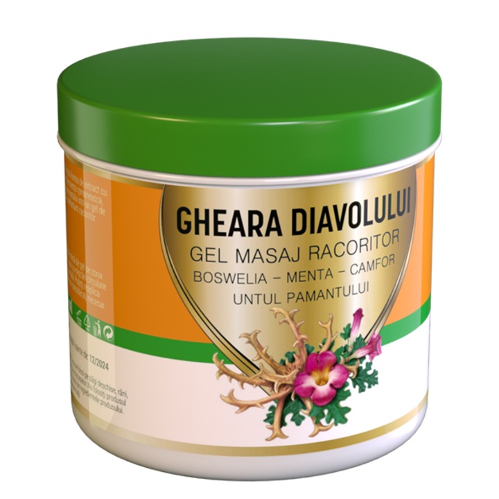 Gel masaj Gheara Diavolului efect racorire, extract de boswellia, menta, si untul pamantului 275 ml