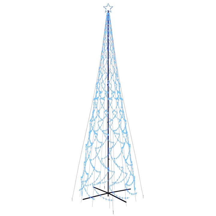 Brad de Craciun conic vidaXL, cu 8 efecte de iluminare diferite, 3000 LED-uri, albastru, 230x800 cm, IP44