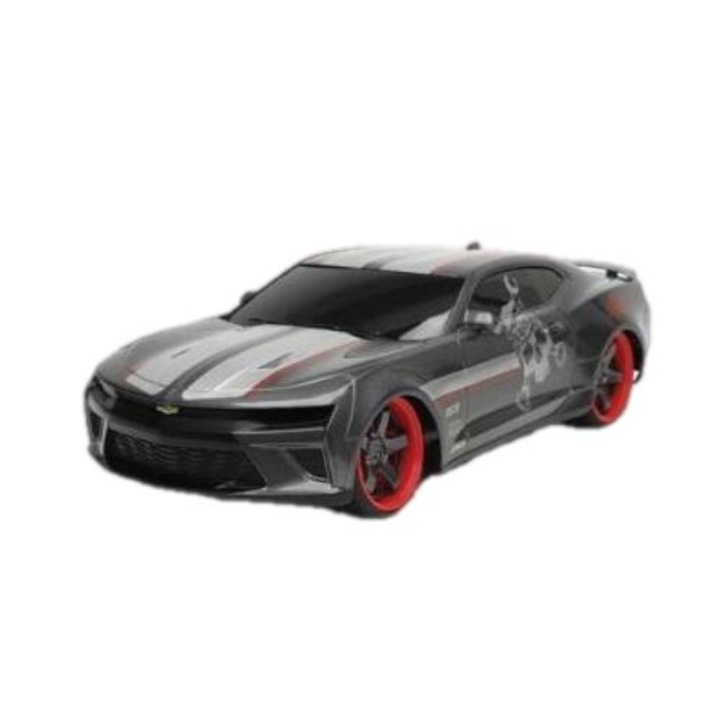 Masinuta cu telecomanda Chevy Camaro 2016, Dickie, 27 x 8.5 x 13 cm, 1:16, 6 ani+, Gri/Rosu