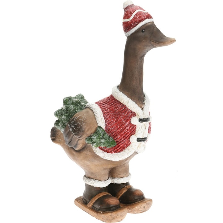 Figura decorativa - Rata de Craciun, 45 cm, Multicolor