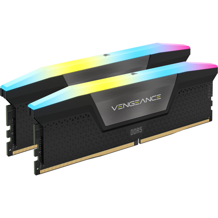 Corsair VENGEANCE RGB Memória készlet, Kétcsatornás, 64 GB DDR5, 5200 MHz CL40, Intel optimalizált
