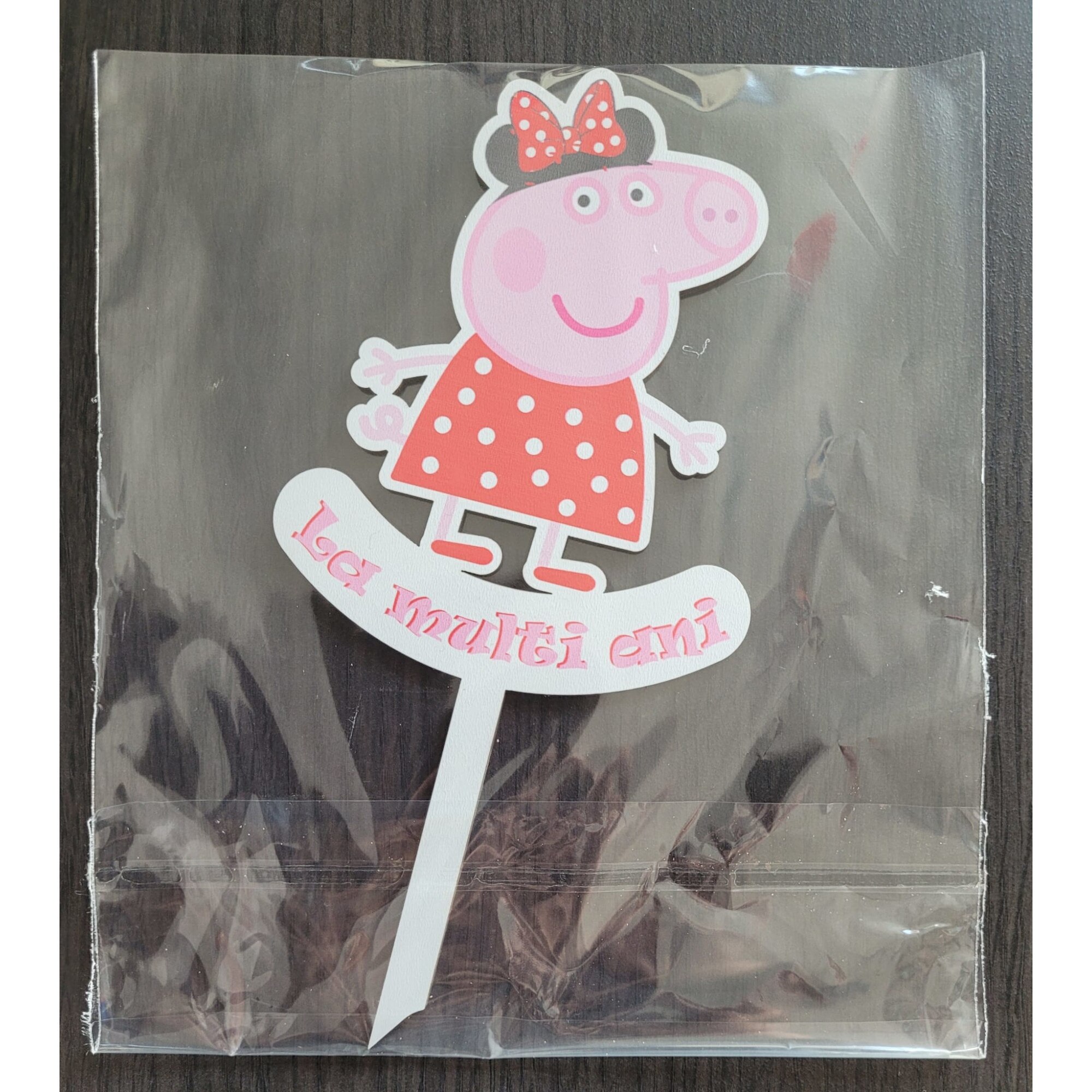 Дървен топер за торта Peppa Pig 13 х 10 см - eMAG.bg