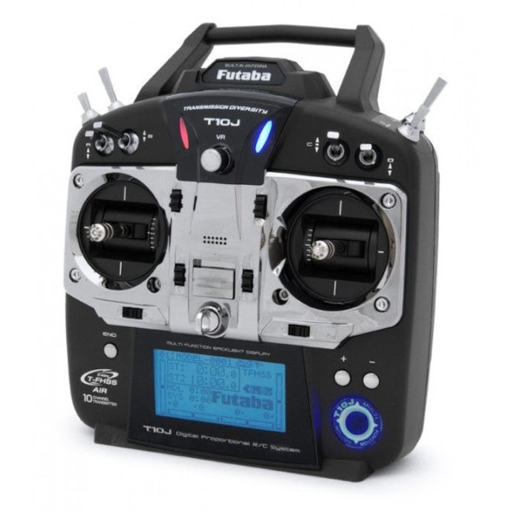 Futaba telemetriás adó+vevő, 2.4 GHz, 10 csatorna, fekete