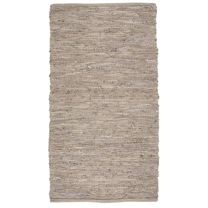 Covor din piele, 65x120 cm, Gri