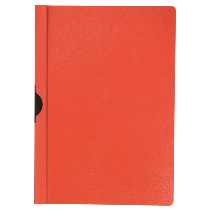 Mapa din plastic Q-CONNECT cu clips lateral metalic, A4, 200/350 microni, rosu