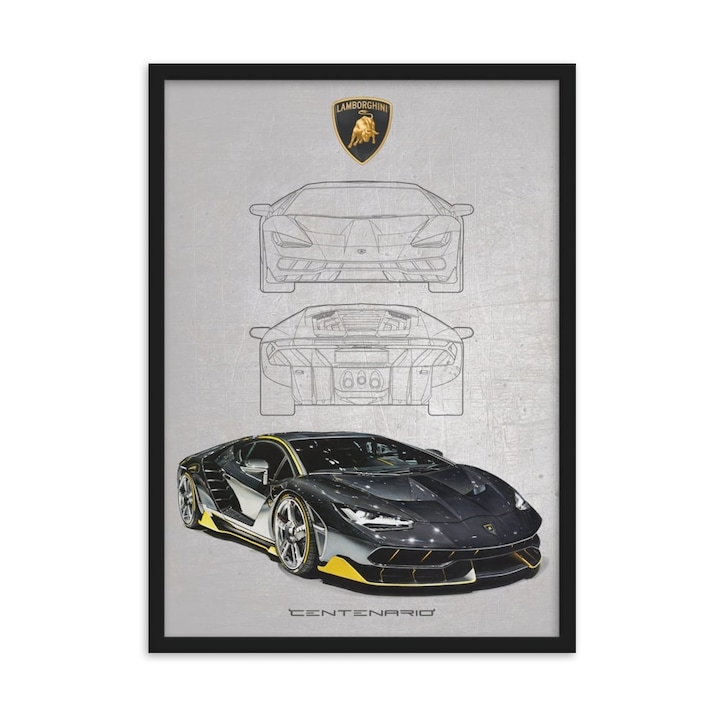 Постер Doboxo, Lamborghini Centario, Дървена Рамка, 30 x 40