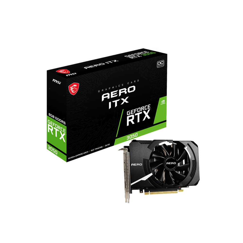 Placa video MSI GeForce RTX 3050 AERO ITX OC 8GB GDDR6 128-bit