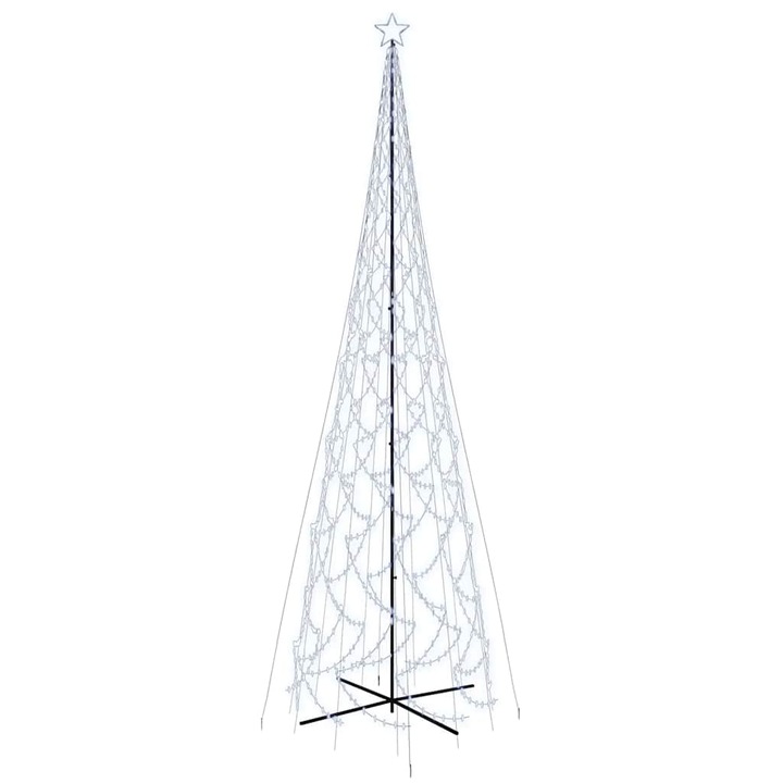 Brad de Craciun conic vidaXL, cu 8 efecte de iluminare diferite, 3000 LED-uri, alb rece, 230x800 cm, IP44