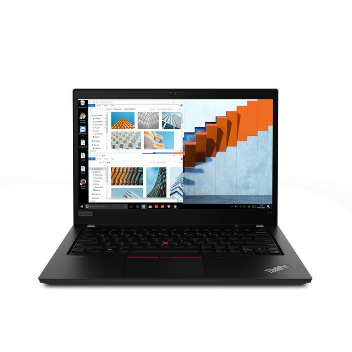 Notebook, Lenovo, Intel Core i7-10610U CPU, 16 GB RAM, 512 GB SSD, Display multitouch Full HD, Windows 10 Pro HU/GB, Tastatura maghiara, Negru