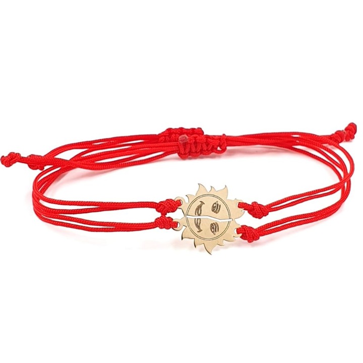 Set Bratara snur, Model Soare complet, Aur 14k