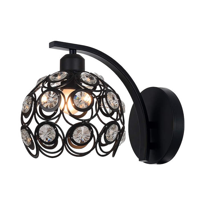 Стенна лампа Florence, Agora Lighting, стомана, 1x E27, черна