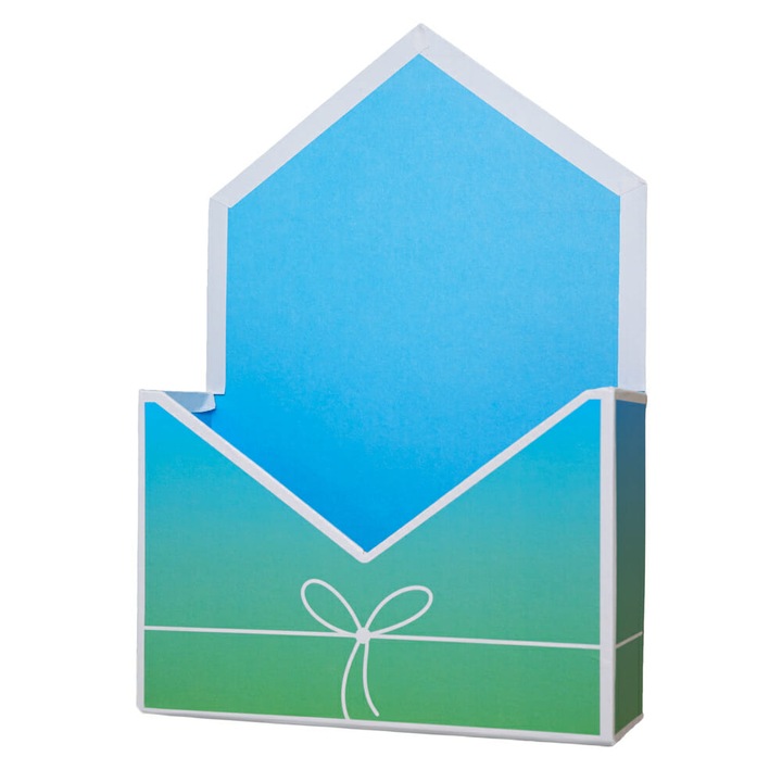 Тип плик масивна кутия с панделка, син, Createur, 20 x 7 x 30 см
