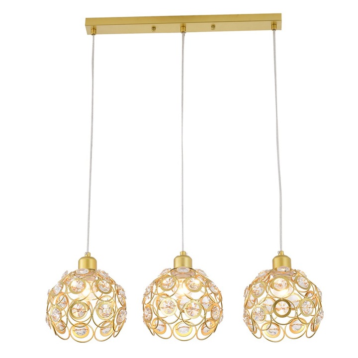 Florence csillár, Agora Lighting, Acél, 3 x E27, Arany