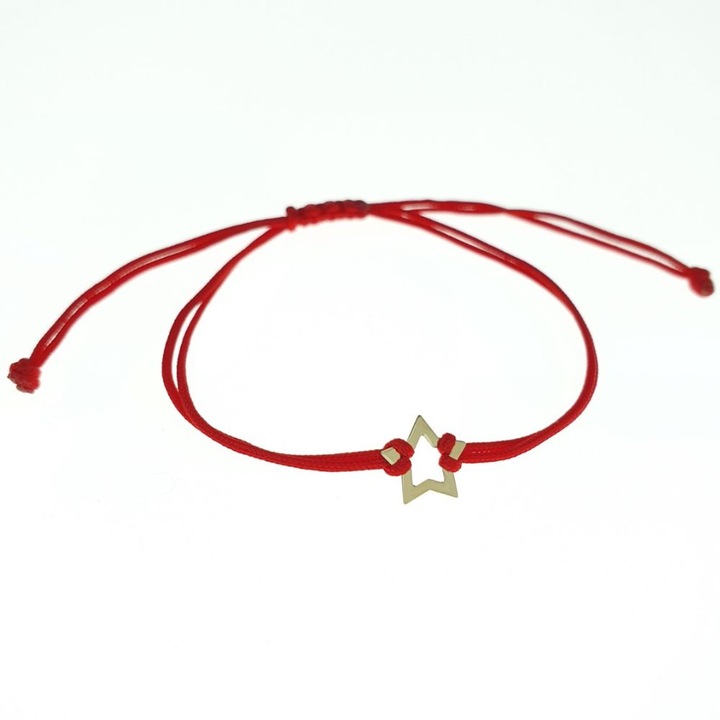 Bratara snur, Model Stea decupata, din aur 14K