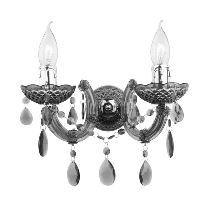 Teresa fali lámpa, Agora Lighting, acél/műanyag, 2x E14, füstszínű