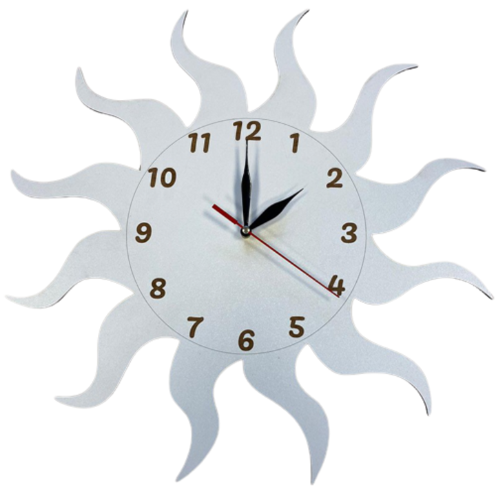 Ceas de perete Lumea Animalelor, Soare, pentru camera copiilor, lemn, 39 cm, Artemis Gift