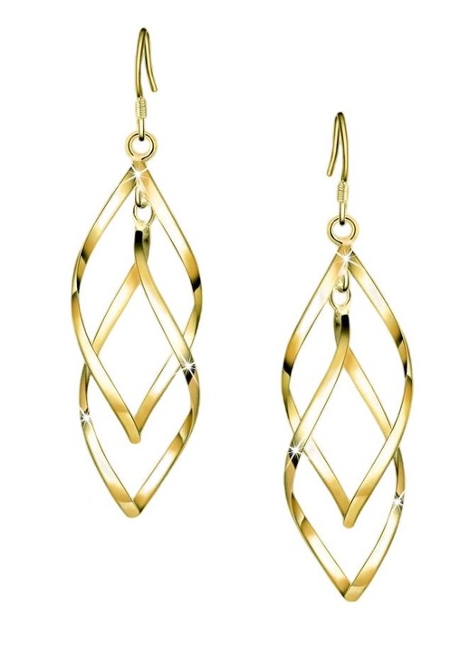 Női hosszú fülbevaló, Mennica Bydgoska, ezüst 925, 47 mm, arany