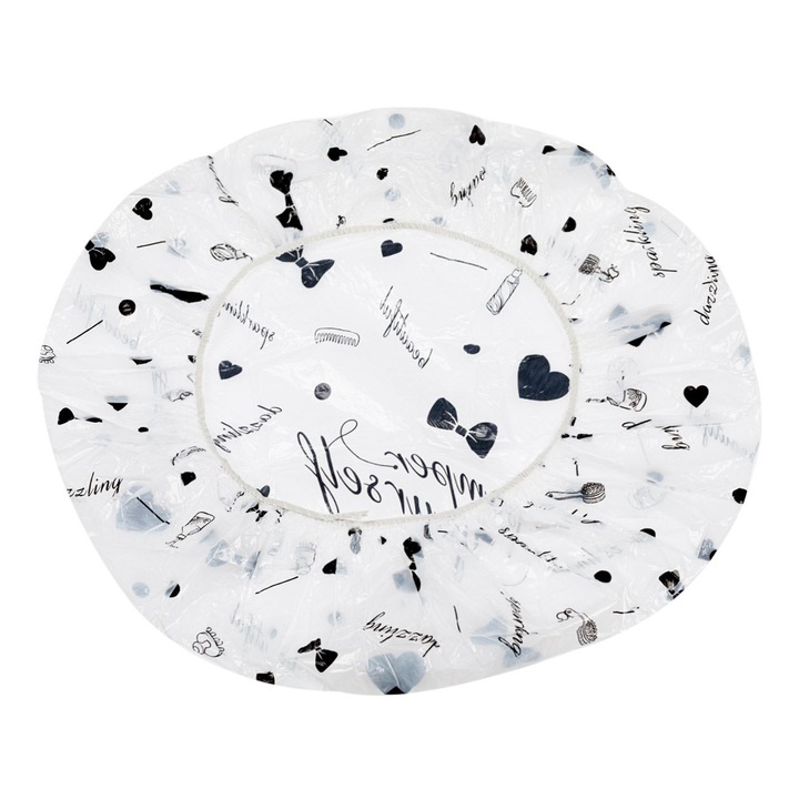 Set 3 sepci de baie, Sintetic, Universal, Negru/Alb