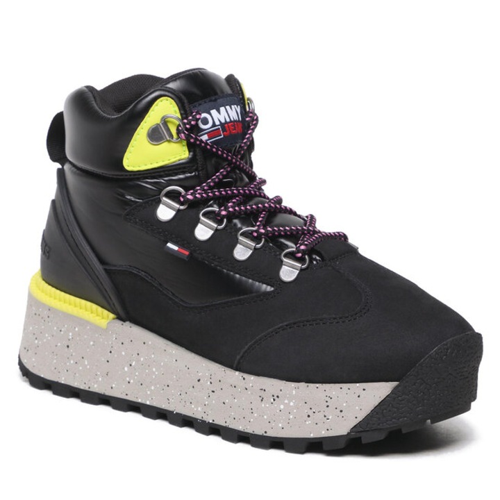Tommy Jeans Hybrid Platform Boot, Дамски боти, Черен, Размер 38
