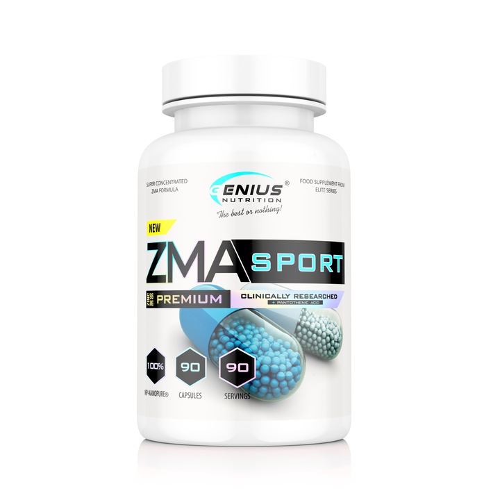 Supliment alimentar cu vitamine si minerale ZMA Sport, Genius Nutrition, 90 capsule