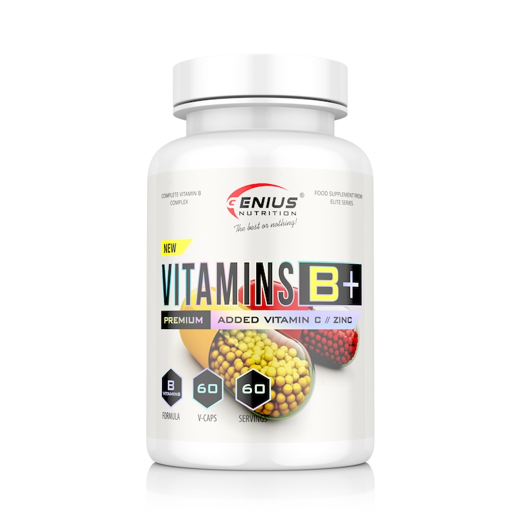 Vitamine B+ cu Zinc si Vitamina C, Genius Nutrition, 60 capsule