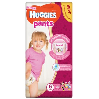 Scutece-chilotel Huggies Mega pack 6, Girl, 15-25 kg, 36 buc Scutece-chilotel Huggies Mega pack 6, Girl, 15-25 kg, 36 buc