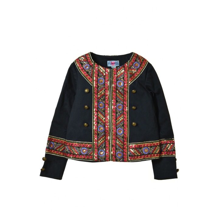 Jacheta copii, Rosalita, Bumbac, Negru, 104 CM