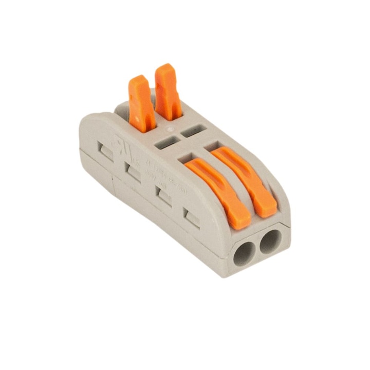 Conector dublu tip WAGO, 2+2 pini, XY222-412-2P, pentru cabluri electrice, LED Market®