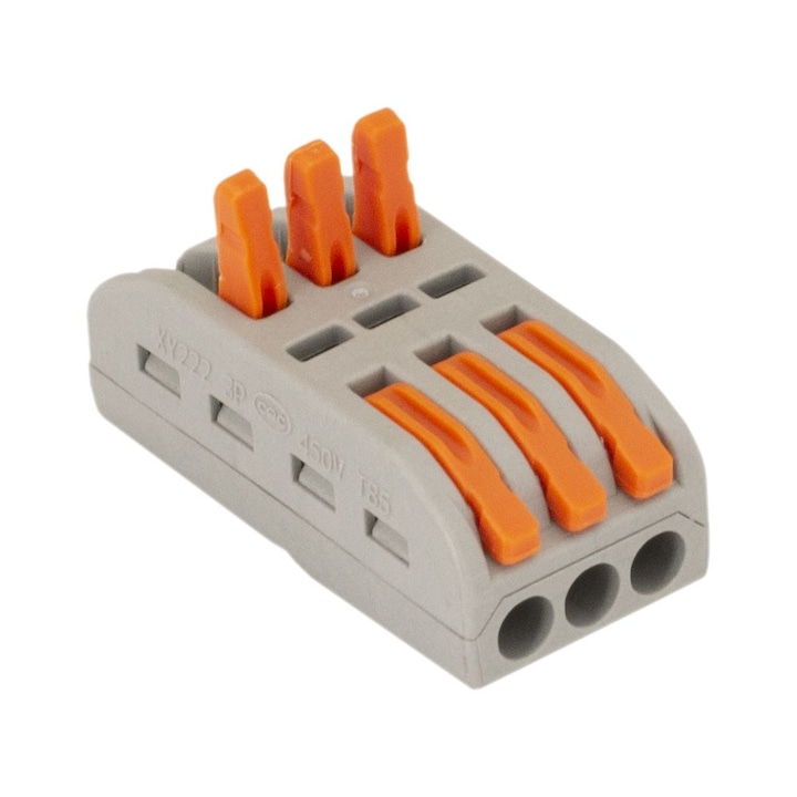 Conector dublu tip WAGO, 3+3 pini, XY222-412-3P, pentru cabluri electrice, LED Market®