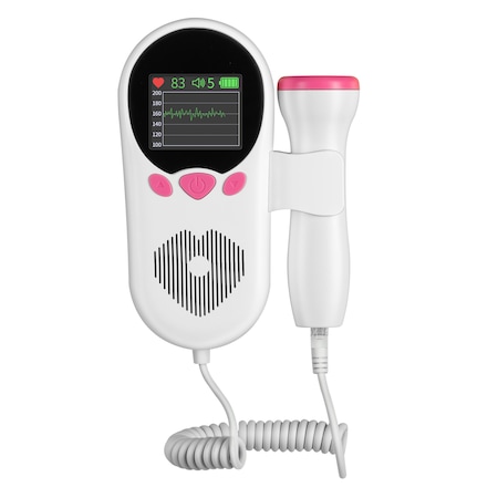 Monitor Fetal Doppler, BYONDSELF®, Pentru Gravide, model T501, Monitorizare Functii Vitale Fat, LCD, Roz