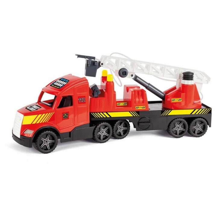Masina de pompieri Wader, 80 cm, 3 ani+, Plastic, Rosu