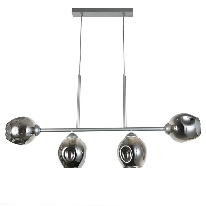 Liza csillár, Agora Lighting, Acél, 4 x E27, Ezüst