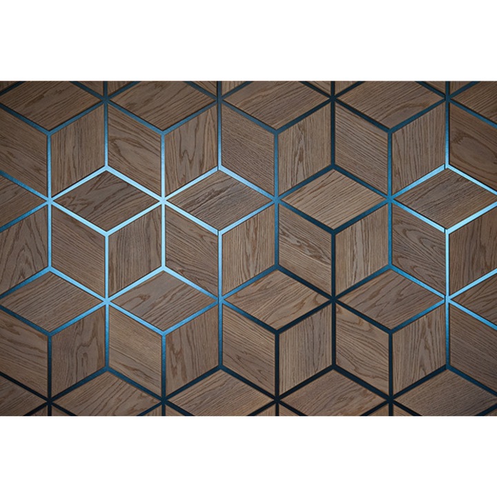 Geometrikus tapéta, PoStar, Szintetikus szál, 400x254 cm, Barna/Kék