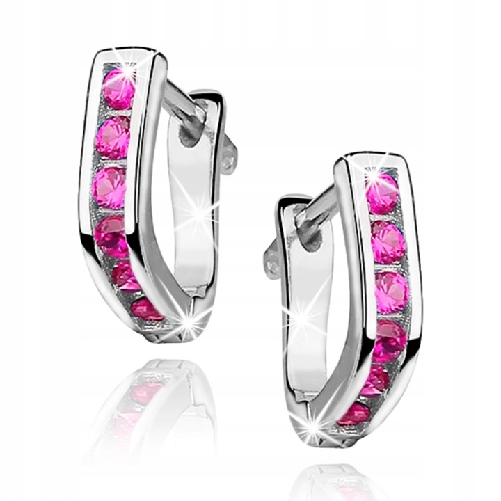 Fülbevaló, Mennica Bydgoska, ezüst, ezüst/rózsaszín